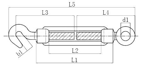 Fermeture à rouleaux de corps fermé galvanisée forgée DIN1480 pour matériel de gréement maritime